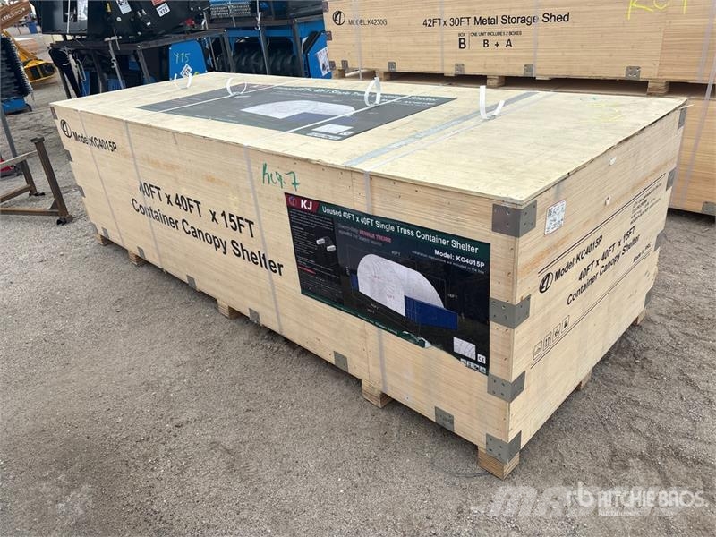 KJ KC4015P 40 ft x 40 ft Single Truss Container Shelt Muu