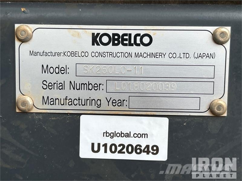 Kobelco SK260LC-11 Tracked Excavator 履帶式 挖土機/掘鑿機/挖掘機