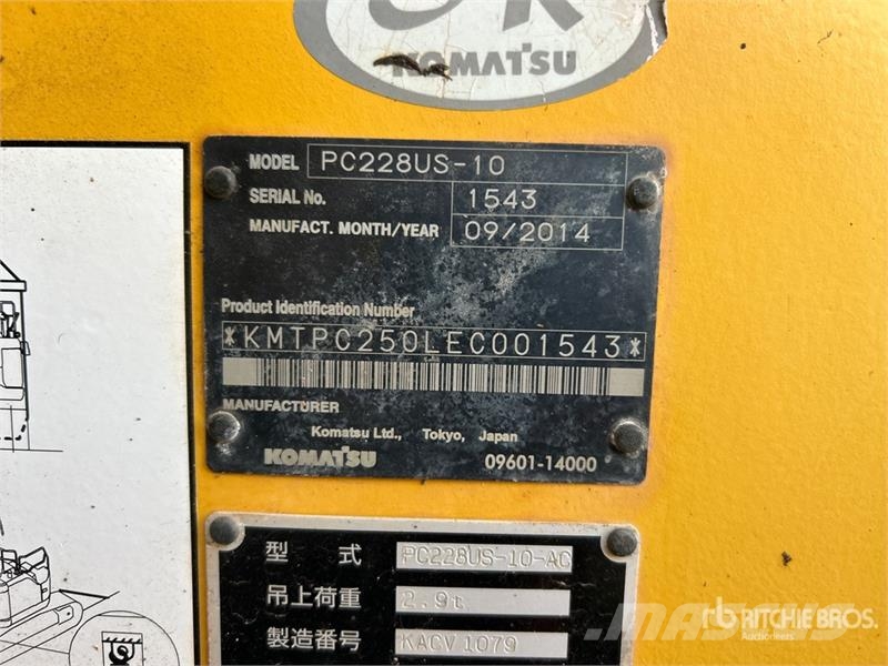 Komatsu PC228US-10 Tracked Excavator Bagri goseničarji