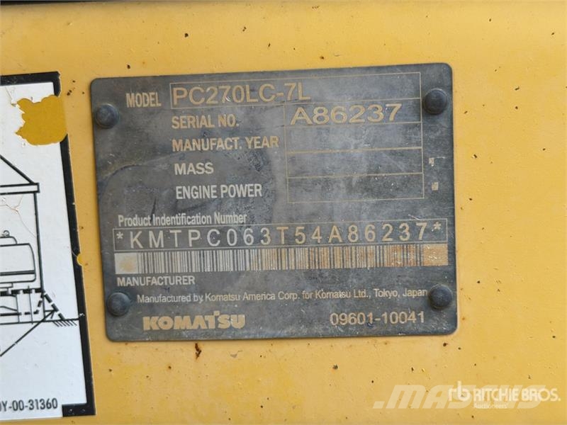 Komatsu PC270LC-7 Vikšriniai ekskavatoriai