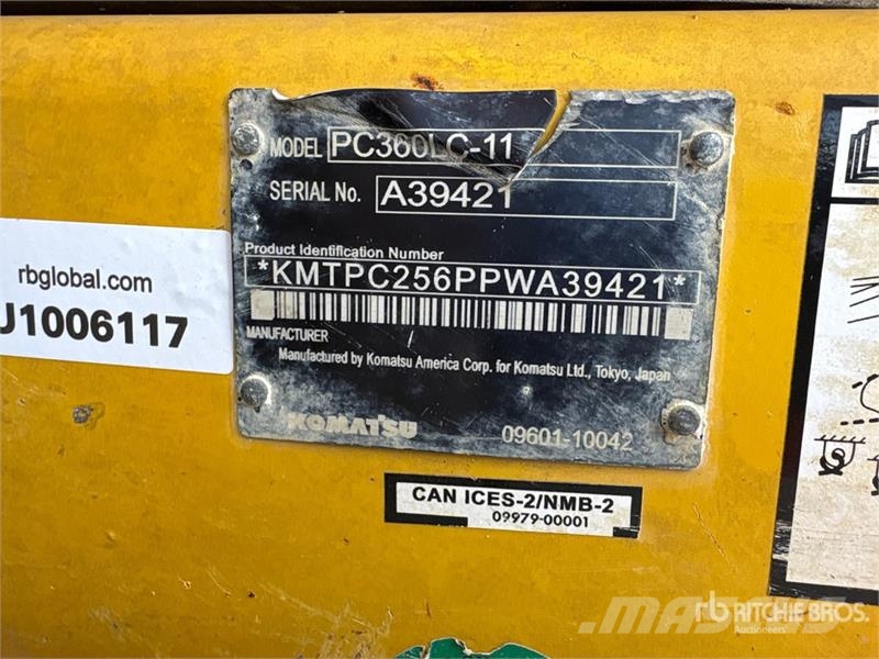Komatsu PC360LC-11 Tracked Excavator Rupsgraafmachines