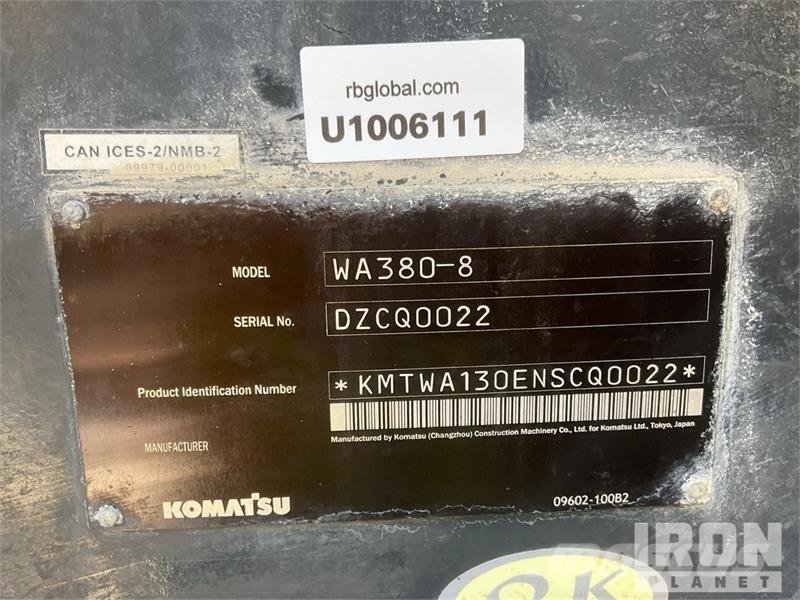 Komatsu WA380-8 Wheel Loader Hjullastare