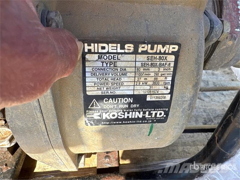 Koshin SHE-80x Skid-Mounted Water Pump (Inoperable) Waterpumps