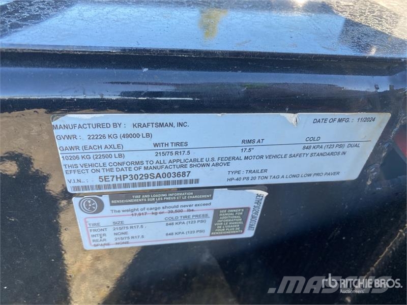 Kraftsman HP-40 30 ft T/A Equipment Trailer Prikolice za prevoz vozil