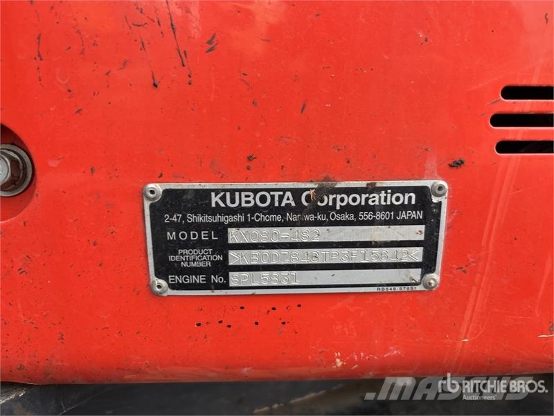 Kubota KX080-4S2 Tracked Excavator Escavatori cingolati