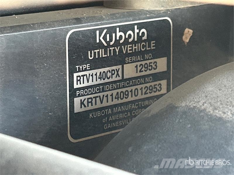 Kubota RTV1140CPX Maquinarias para servicios públicos