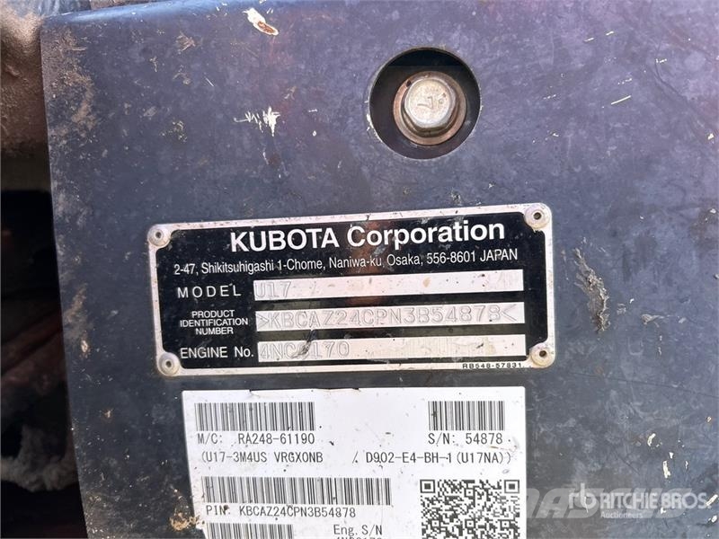 Kubota U17 Mini ekskavatori < 7 t