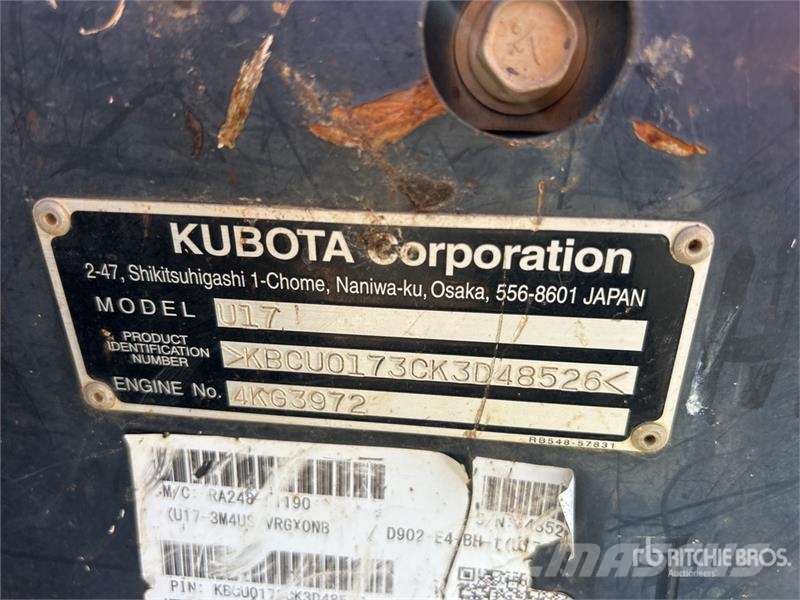 Kubota U17 Minigravere <7t