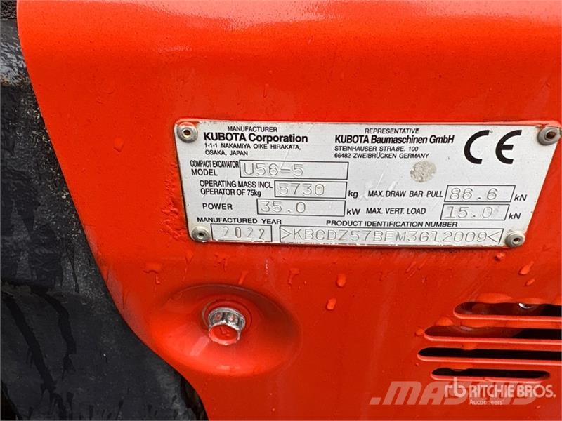 Kubota U56-5 Mini Excavator Mini ekskavatori < 7 t