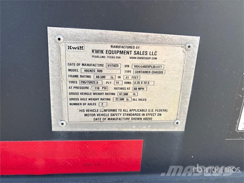 Kwik 40GN2S R09 40 ft T/A Container Trailer Kontejnerske prikolice