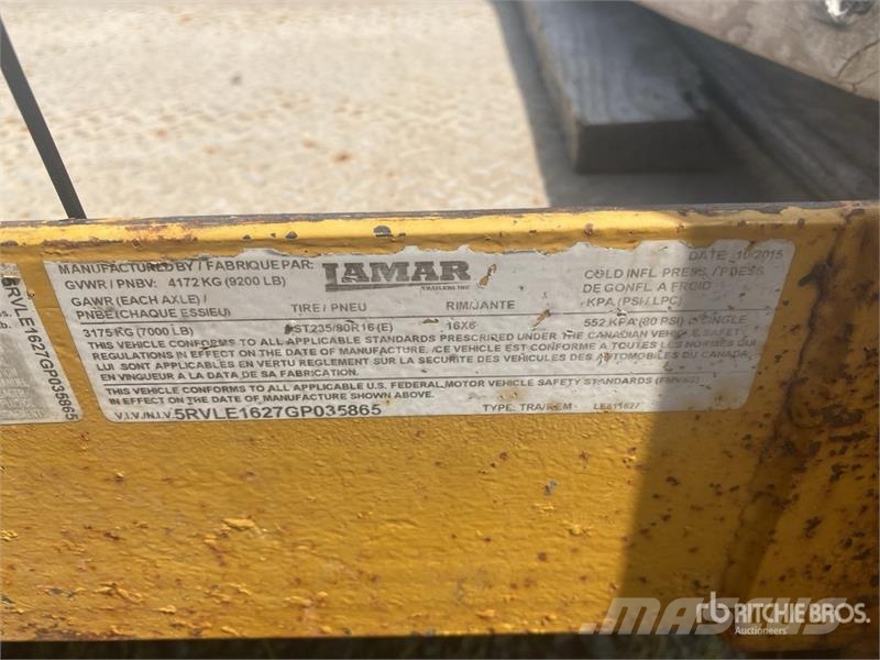 Lamar 16 ft T/A Equipment Trailer Прицепы-Автовозы