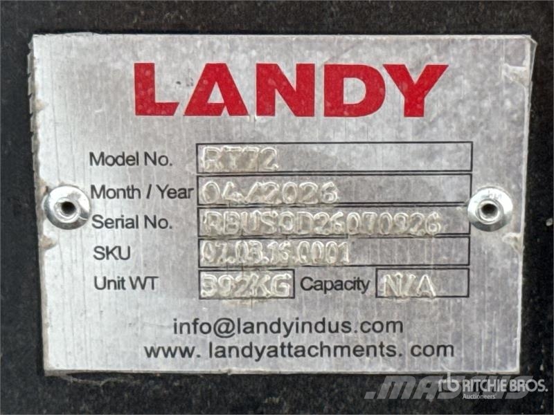 Landy 72 in Skid Steer Tiller - Fits Randy RT72 (Unused) Grades mecânicas e moto-cultivadores
