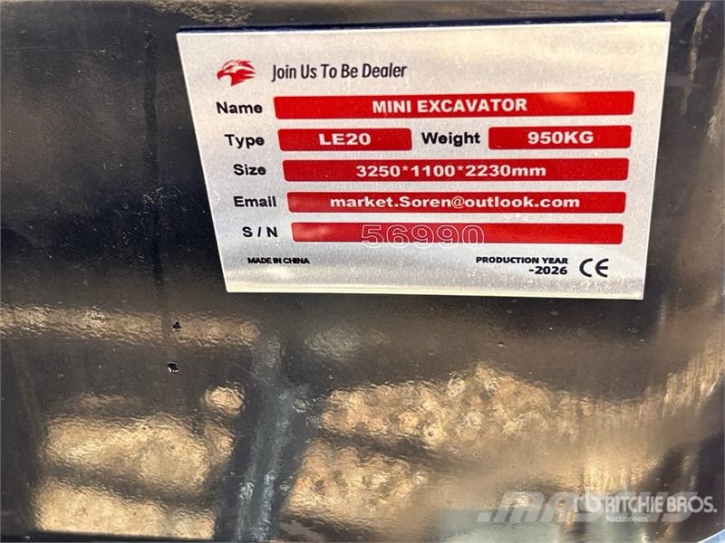  LE20-RED Mini Excavator (Unused) Minigravemaskiner