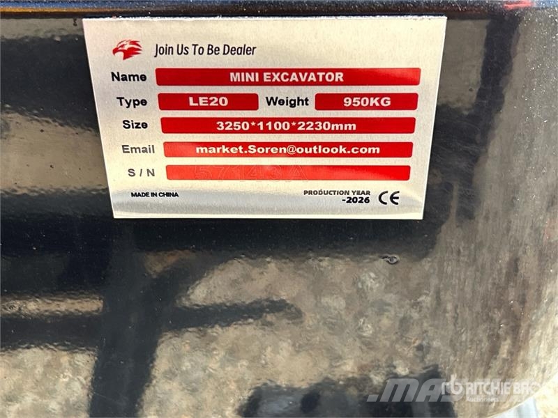  LE20-RED Mini Excavator (Unused) Minigravemaskiner