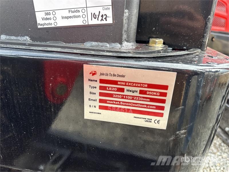 LE20-RED Yanmar Diesel Mini Excavator (Unused) Εκσκαφάκι (διαβολάκι) < 7t