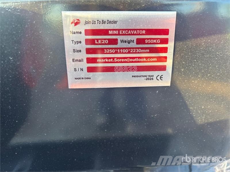 LE20-RED Yanmar Diesel Mini Excavator (Unused) Mini Escavadoras <7t