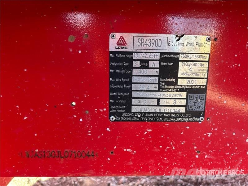 LGMG SR4390D 4x4 Diesel Scissor Lift Platforme foarfeca