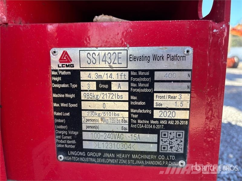 LGMG SS1432E Electric Scissor Lift Platforme foarfeca