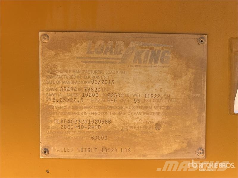 Load King 2060-40-2-HD 40 ft T/A Belly Dump Trailer 自卸拖车