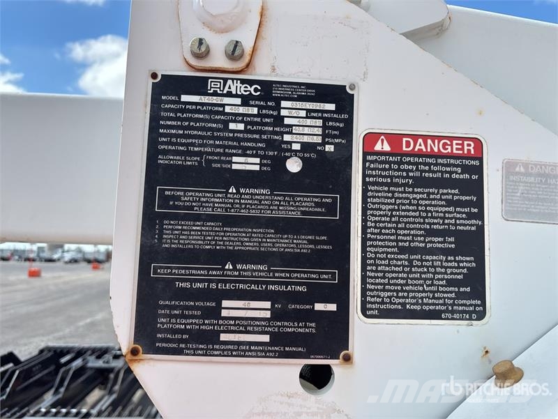 Load King AT40GW Crawler Carrier Aerial Lift w/ Altec AT40-G Costruzioni - Altro