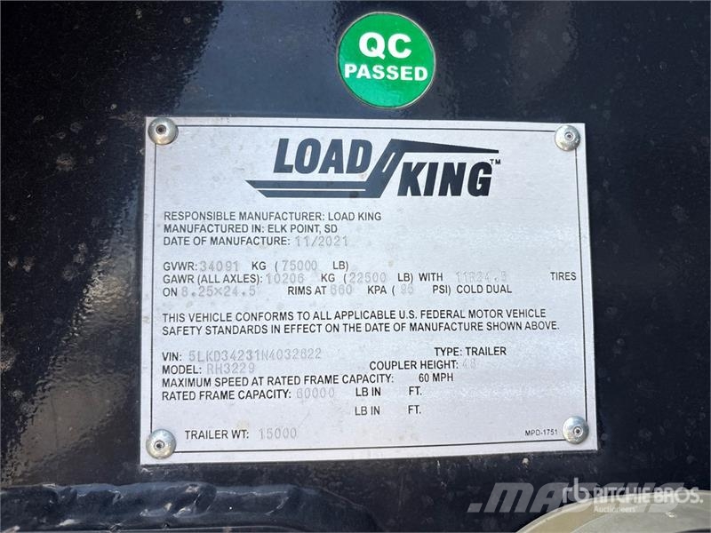 Load King RH3229 34 ft T/A End Dump Trailer Самоскиди