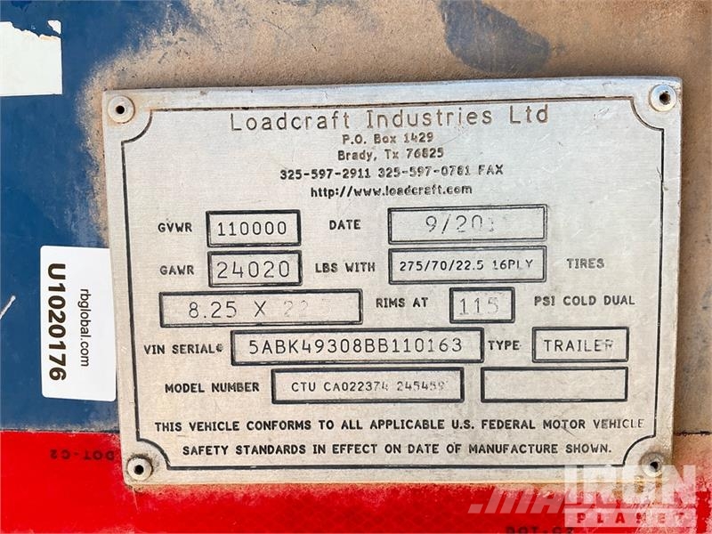 Loadcraft (5) 49 ft Coil Tubing Reel Trailer Pārstrādes iekārtas