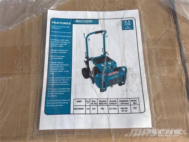 MAC of (2) MAC 5200 Electric 5 gal Air Compressor Kompressoren