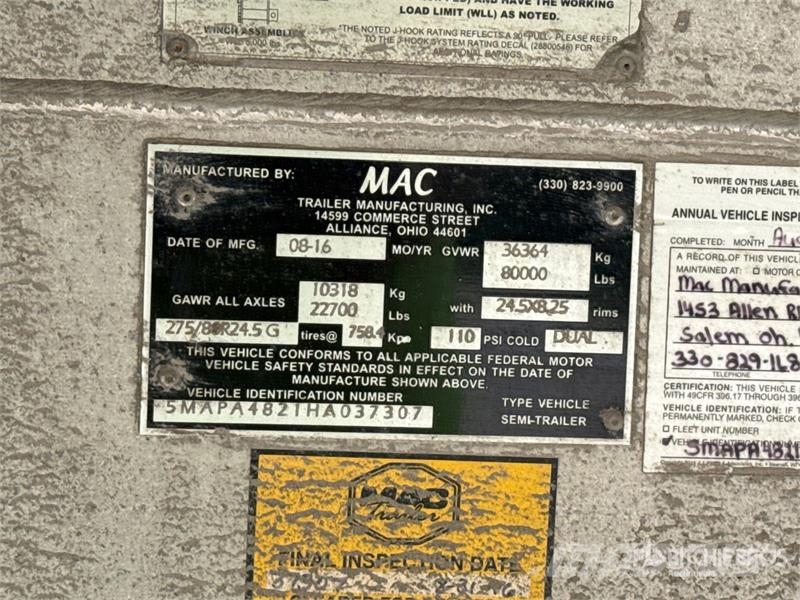 MAC TNAR48AA Curtain Side Trailer Prikolice sa ceradom