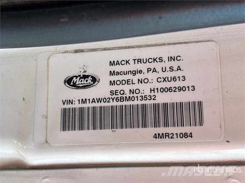 Mack CXU613 6x4 T/A Dump Truck Tipper trucks
