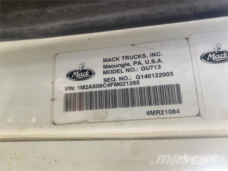Mack GU713 Bañeras basculantes usadas