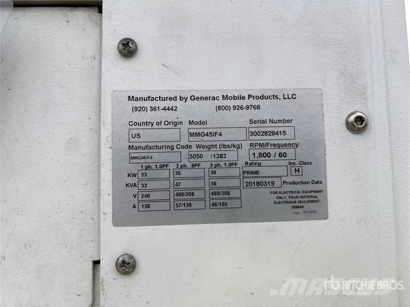 Magnum MMG45IF4 47 kVA Mobile Generator Set (Inoperable) Diesel Generatoren