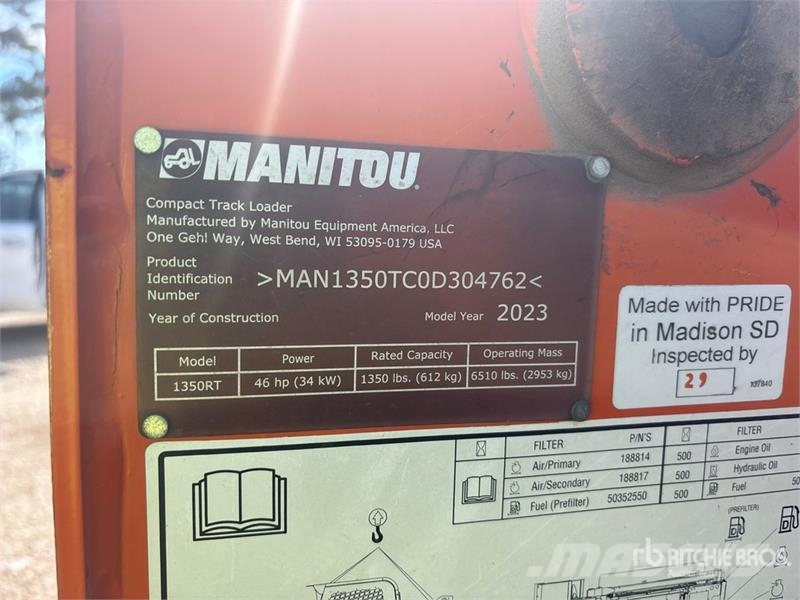 Manitou 1350RT Compact Track Loader (Inoperable) Kompaktlaadurid