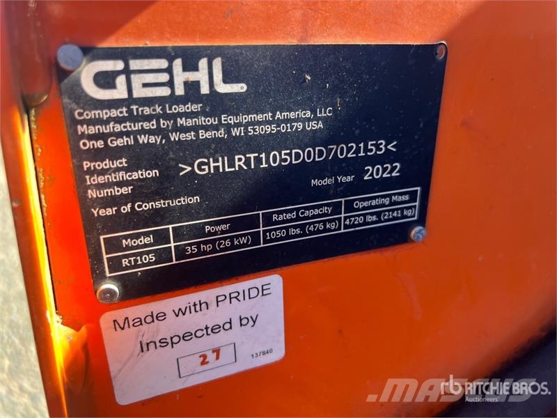 Manitou RT105 GEHL Compact Track Loader Kompaktrakodók