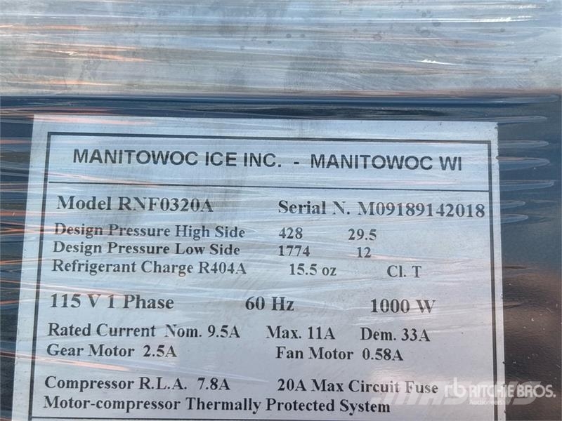 Manitowoc RNF0320A Ice Machine Būvniecība- Citi