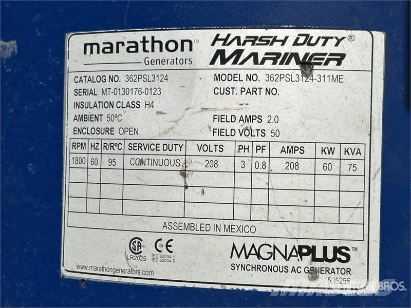 Marathon 362PSL3124-311ME 75 kVA Skid-Mounted Generator Set Diesel generatoren