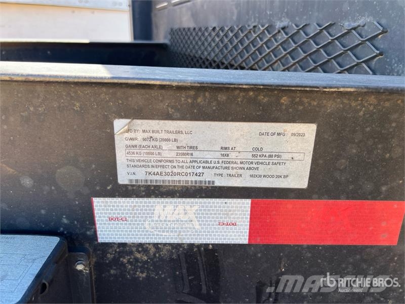Maxbuilt 20000 lb 30 ft T/A Equipment Trailer Reboques de transporte Auto