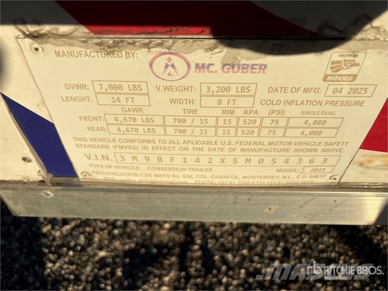 McGruber 14 ft T/A Food Concession Trailer 기타 트레일러