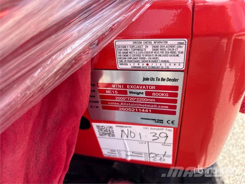 ME15 Mini Excavator (Unused) Minigraafmachines < 7t