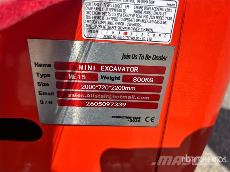  ME15 Mini Excavator (Unused) Miniexcavadoras