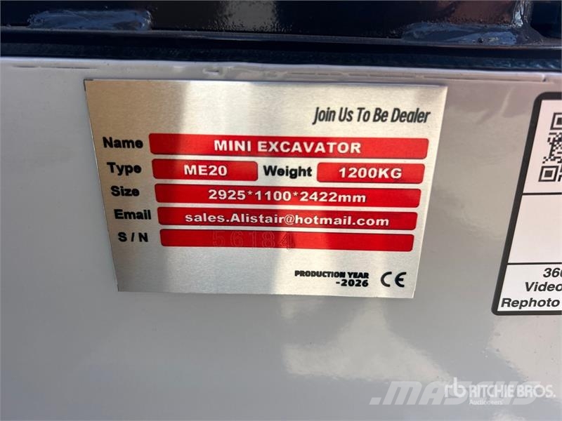  ME20-YELLOW Yanmar Diesel Mini Excavator (Unused) Miniekskavaatorid < 7 t
