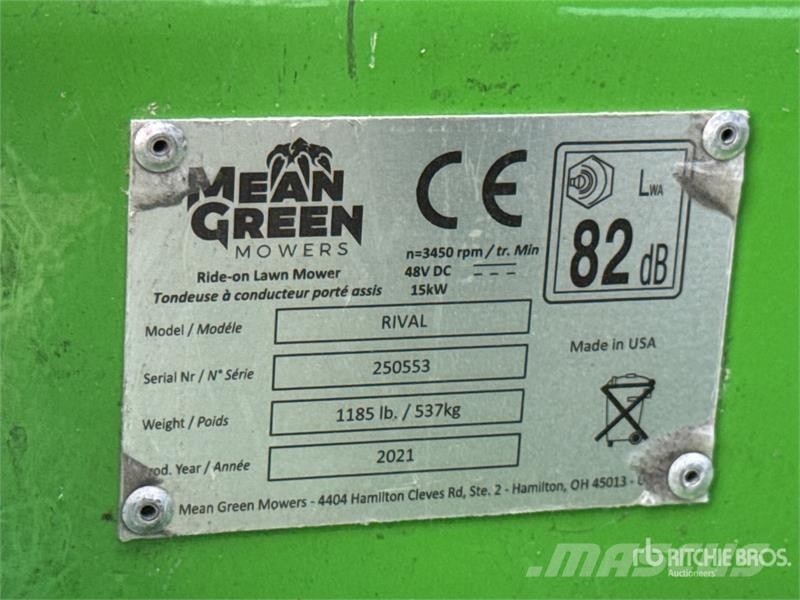 Mean Green Electric Lawn Mower ركوب الحشائش