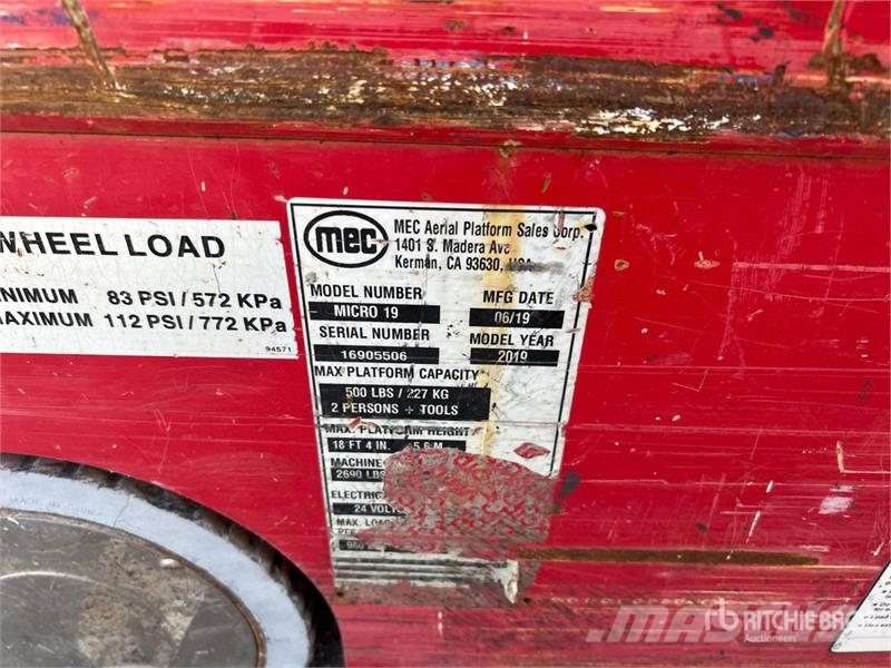 MEC MICRO 19 Electric Scissor Lift Schaarhoogwerkers