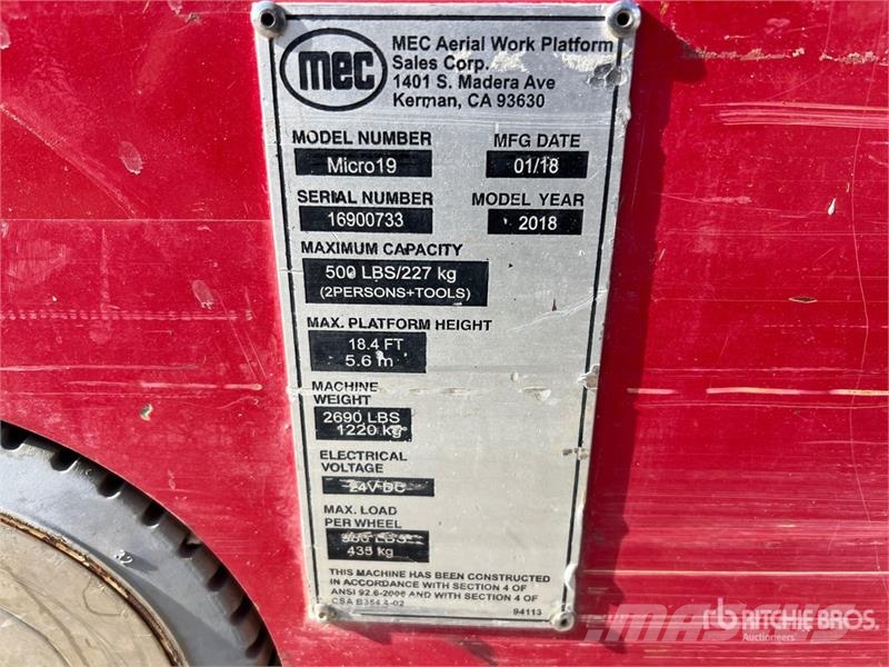 MEC Micro 19 Electric Scissor Lift Käärtõstukid