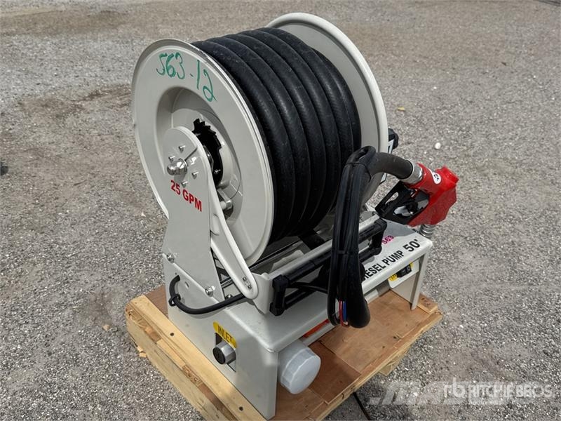 Metered 50 ft Diesel Fuel Reel w/ HD 12v Pump (Unu Gradbeništvo - drugo