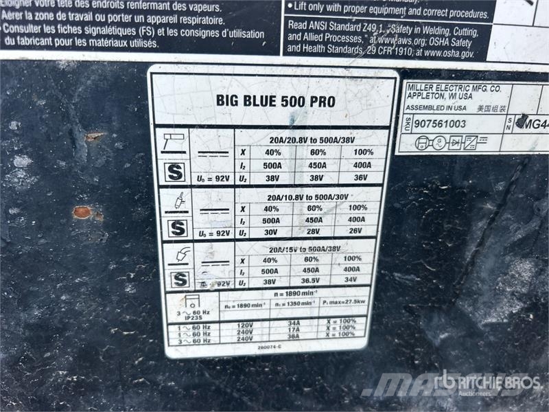 Miller Big Blue 500 Pro 500 A Stick Engine Driven Welder Schweissgeräte