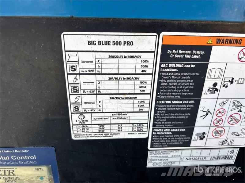 Miller Big Blue 500D Welding Equipment