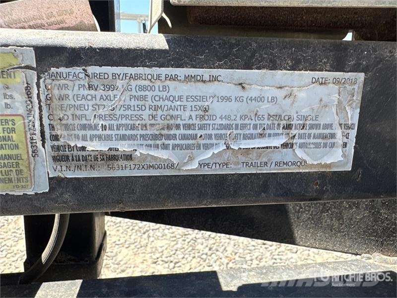 MMDI 10 ft T/A Equipment Trailer Remolques para transporte de vehículos
