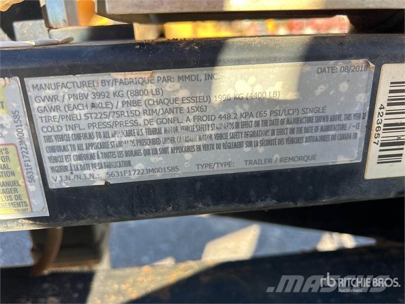 MMDI 510RCMPH 10 ft T/A Equipment Trailer Prikolice za prevoz vozil