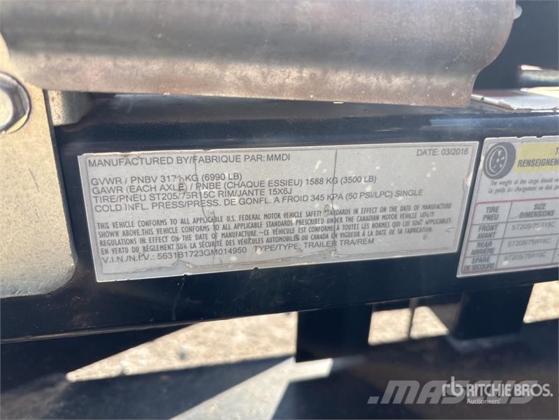 MMDI 510RCMPH 10 ft T/A Equipment Trailer مقطورات مركبات نقل