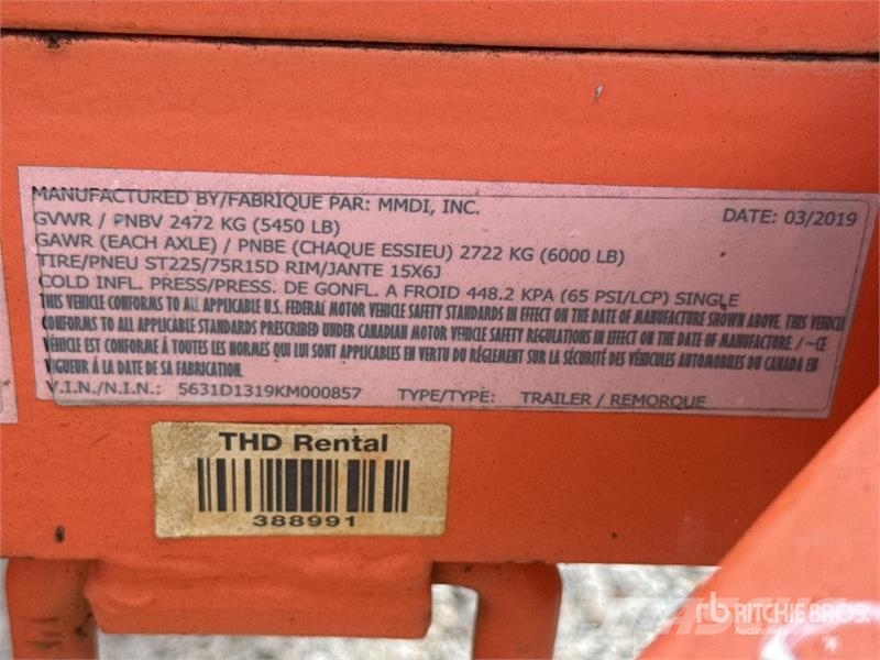 MMDI 7 ft S/A Dump Utility Trailer Bañera